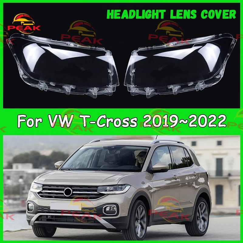 

For Volkswagen VW T-Cross 2019-2022 Car headlight cover Headlamp Shade Head Lamp headlight lamp cover automobil parts accessori