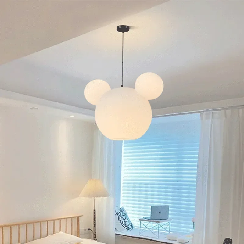 

Minimalist Luxury LED Pendant Light Nordic Mickey Cartoon Home Decor Chandelier Children's Room Girl Boy Bedroom Hanging Lamp