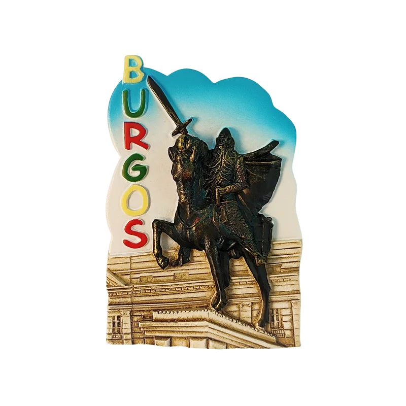 إسبانيا، بورجوس، تمثال Xide، مجسم ثلاثي الأبعاد، هدايا تذكارية للسياحة، لوحة من الراتنج، ديكور منزلي، مغناطيس الثلاجة