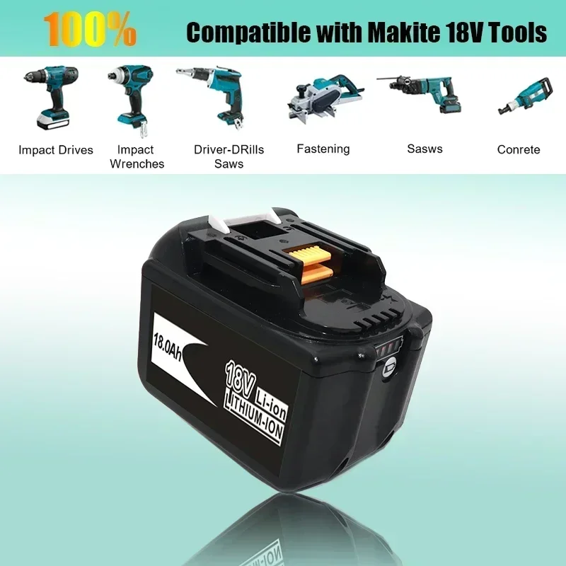 46 Battery 18v for makita BL1860 BL1850B BL1850 BL1840 BL1830 screwdriver battery & charger 18v Replacement Power Tool Batteries