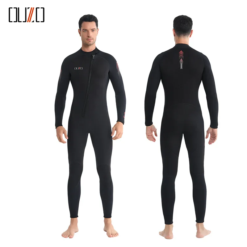 Ultra Stretch 3mm Neoprene Wetsuit, Front Zip Full Body Diving Suit, One Piece for Snorkeling, Scuba Diving Swimming, Surfing