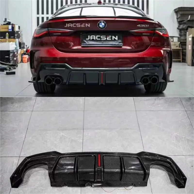 

For BMW G22 G23 2021 2022 2023 2024 2025 ReaI Dry Carbon Fiber Bumper Rear Lip Spoiler Kit