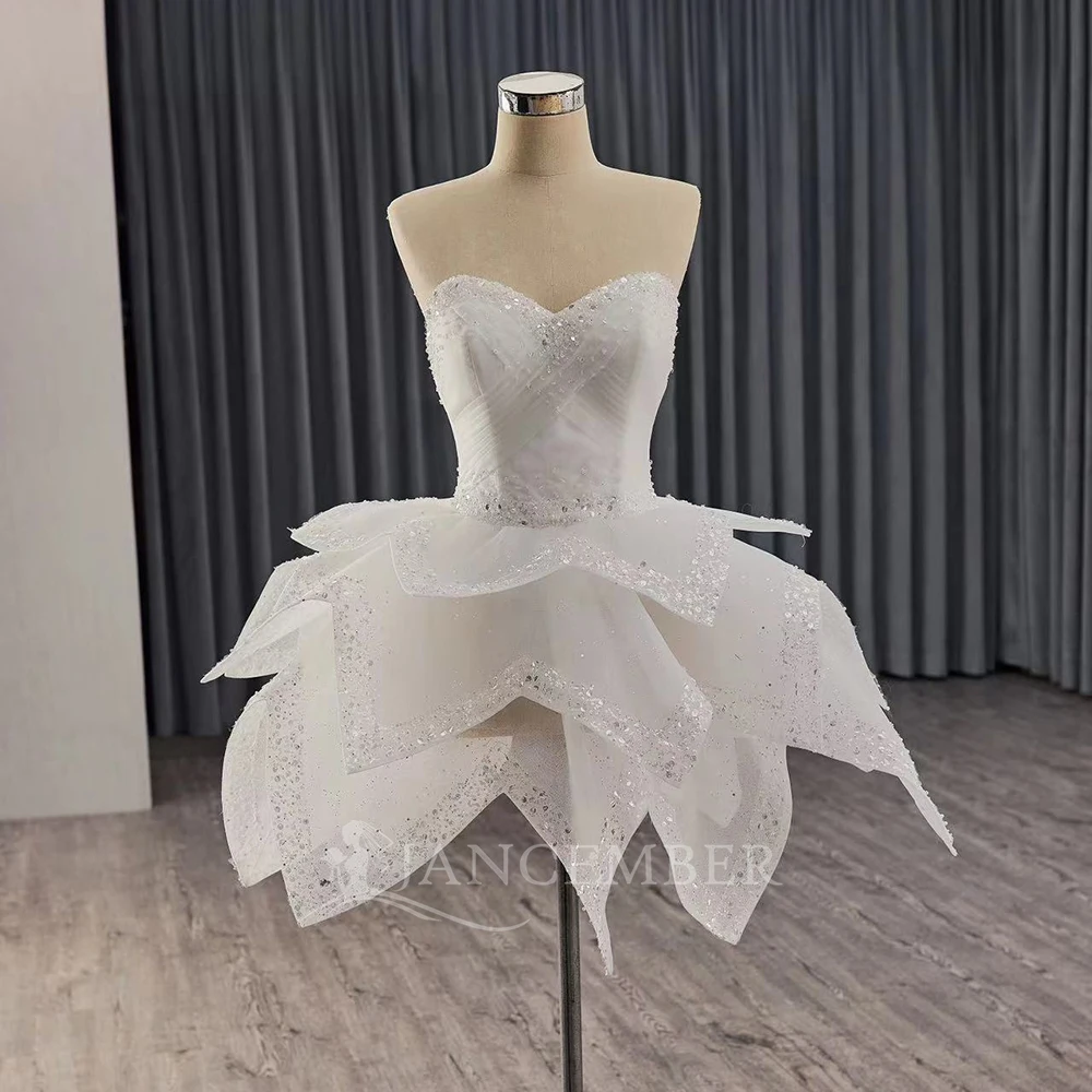 Aangepaste afneembare trein vrouwen baljurk trouwjurk bruids elegante mouwloze mooie kanten jurken vestidos para mujer