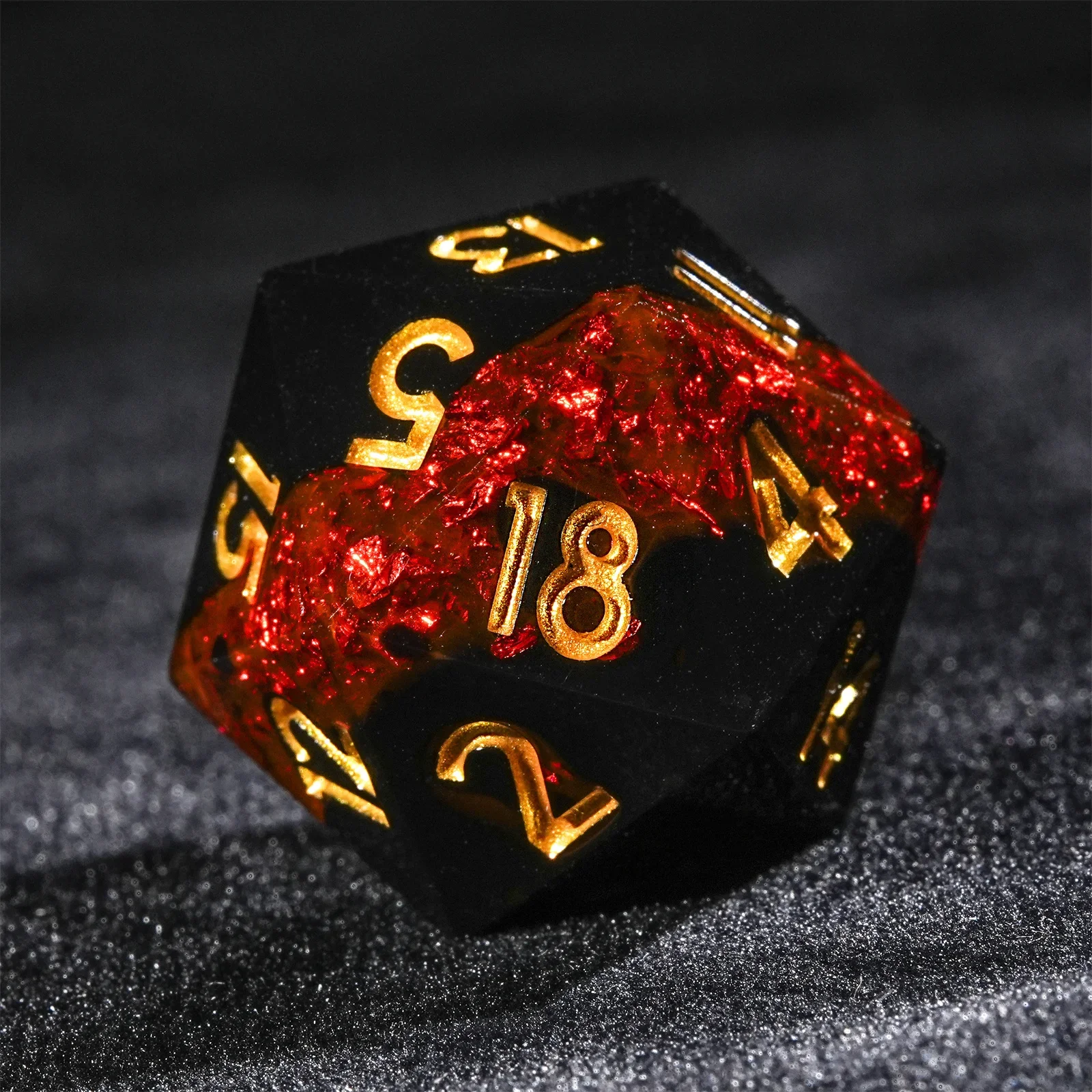 

7pcs DND Dice Resin Black Red Golden Dice Set TRPG D&D Board Games Dungeons Dragons TRPG Polyhedral Digital Dice Table Game