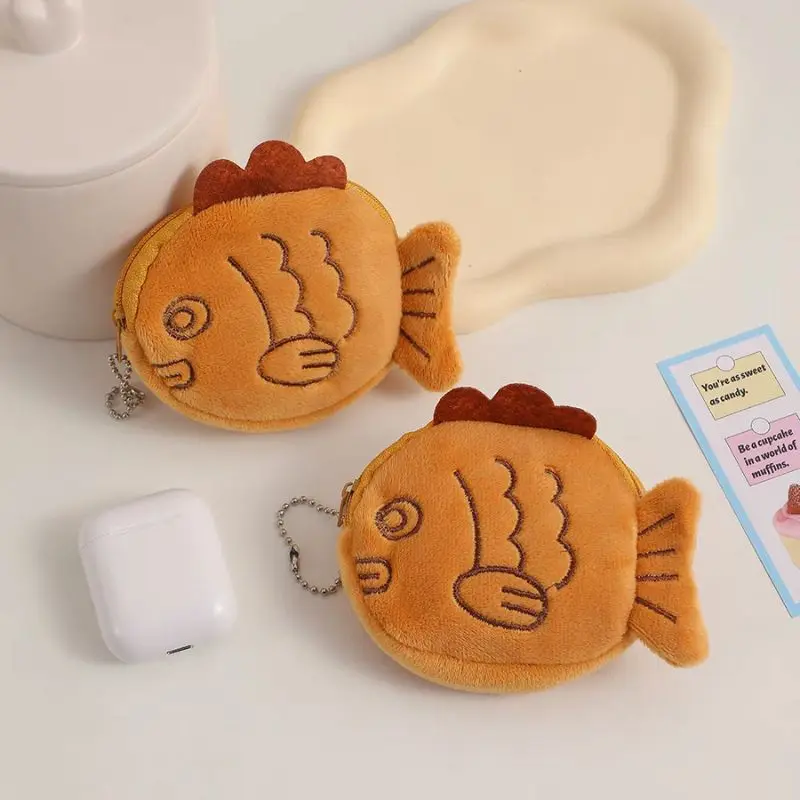 Fashion Cute Cartoon Small Fish Plush Coin Wallet For Women New Mini Coin Wallet Pendant Storage Bag Girl Coin Pouch