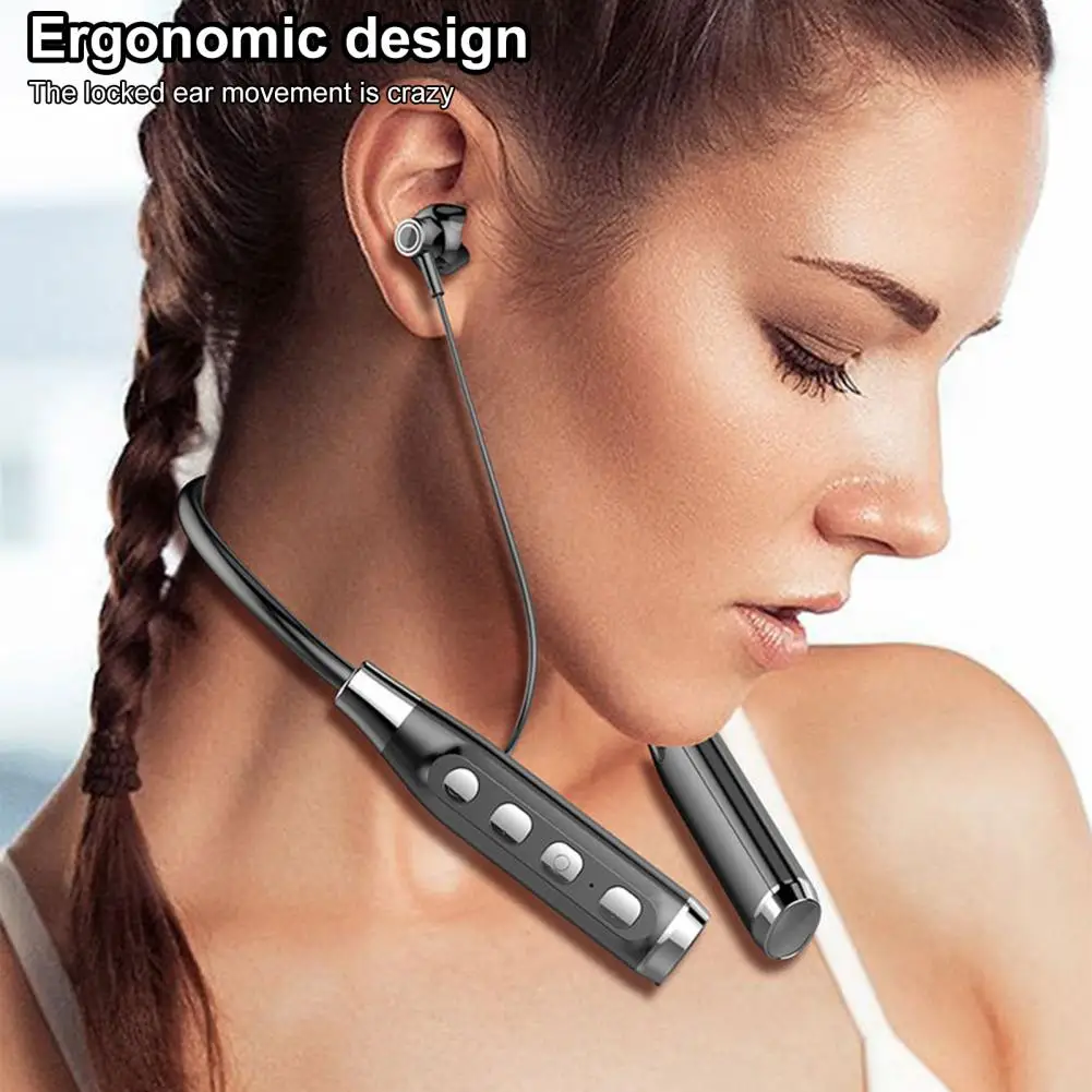 Wireless Earbud Surround Sound Effect Mega Bass Ergonomic Bluetooth-compatible5.2 Sports Neck Hanging Earphone for Fitness