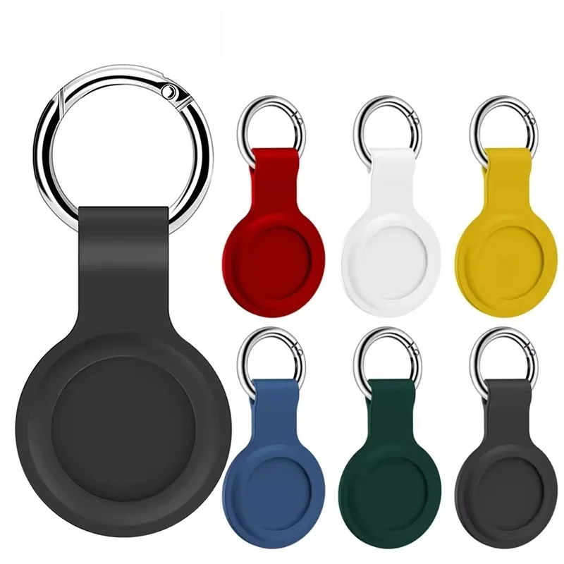 

Silicone Case For Apple Airtags Shell Protective Cover Waterproof Airtag Bracket Tracker Accessories AirTag Case With Key Ring