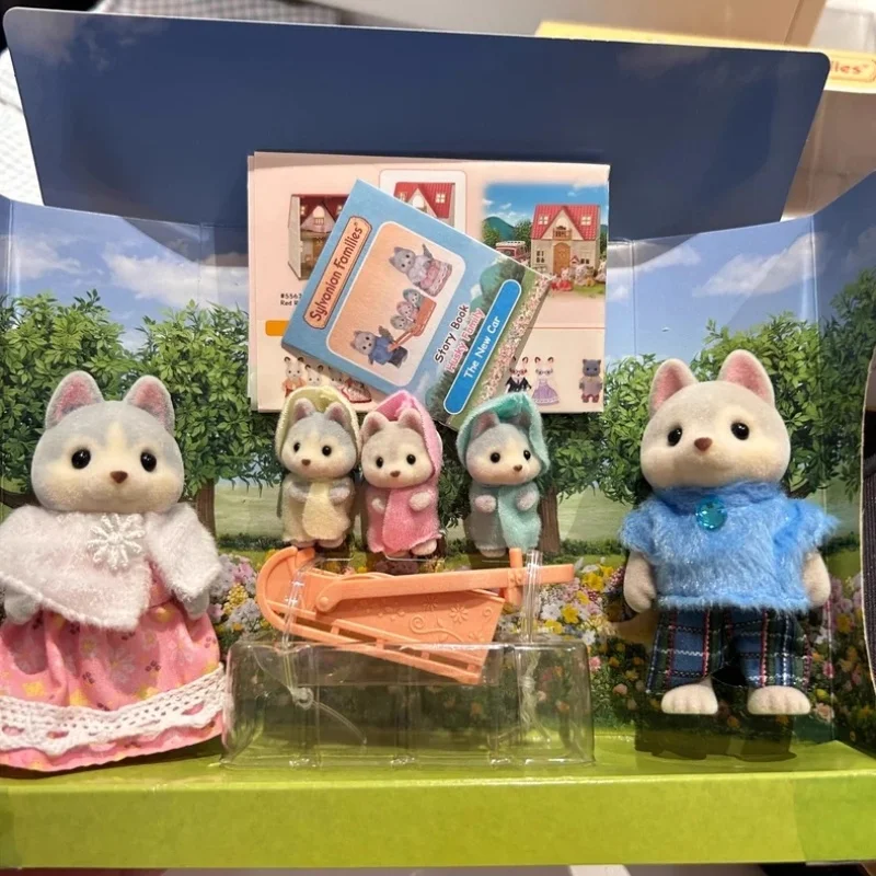 Sylvanian Families Calico Critters niñas juguetes para niños figuras de Anime en miniatura muñeca bonita juguetes para niños regalo de cumpleaños familia Husky