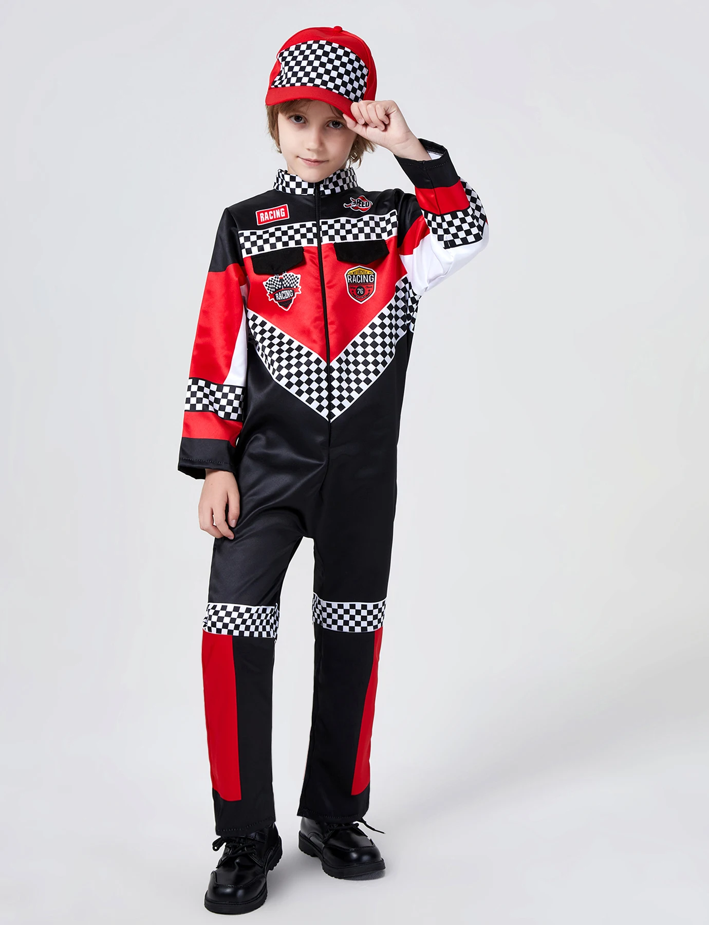 Traje de Carreras Rojo de una Pieza para Niños, Disfraz de Cosplay, Uniforme Clásico de Entrenamiento y Carreras para Niños y Hombres, Ropa de Karting