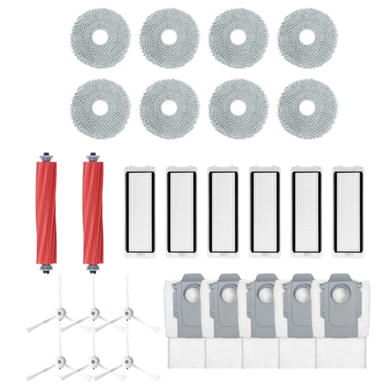 

Сменные детали для робота-пылесоса Roborock Q Revo/P10, основная боковая щетка, фильтр НЕРА, насадка на швабру, тканевый мешок для пыли