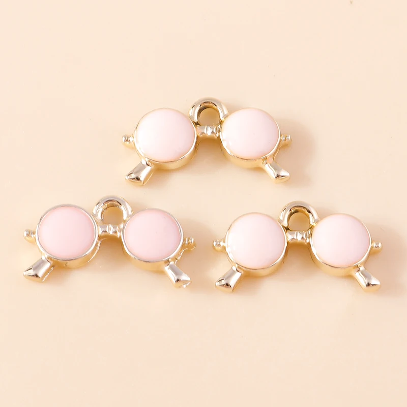 Leslie 10 Stück schöne Emaille Sommer Strand Herz Sonnenbrille Charms für Schmuckherstellung DIY Ohrringe Halsketten Anhänger Zubehör – Detail 10