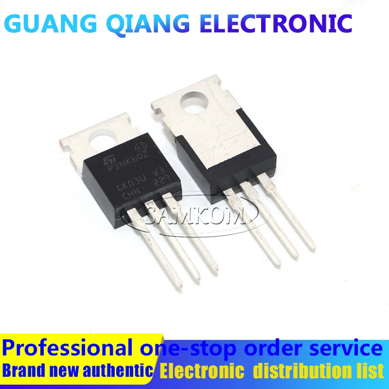 1PCS STP3NK60Z MOSFET N-CH 600V 2.4A TO220AB