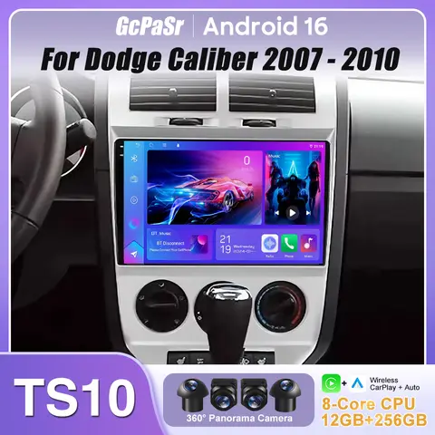 Android 16 For Dodge Caliber 2007 - 2010 Car Radio Navigation GPS Carplay Stereo Android Auto Screen Multimedia Player  No 2din