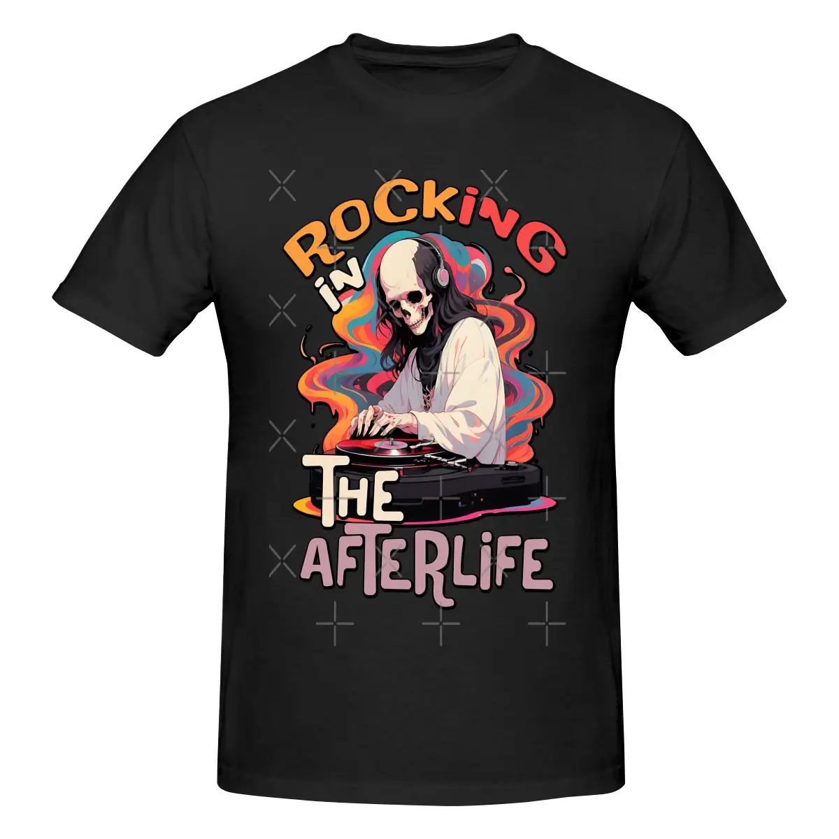 Funny Rocking In The Afterlife Funny Party Design Men's T-shirt Printed Tops are loose and slim fit Women's T-shirts