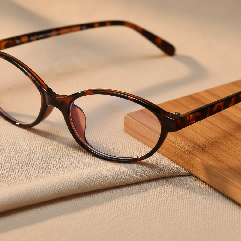 

KLASSNUM Retro Small Oval Frame Blue Light Blocking Glasses For Women luxurious Pc Frame Clear Lens Myopic Eyewear Flat Mirrorr