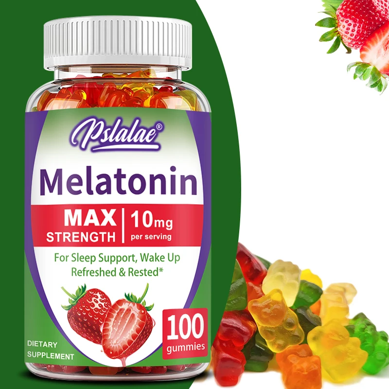 Melatonin Gummy Supplement, Sleep Aid, Strawberry Flavor, 60 Gummies for Adults