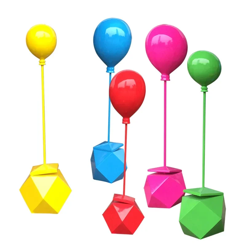 

Fiberglass red big balloon sculpture ornament, shopping mall image small shop Qingatrium Meichen DP painted decoration