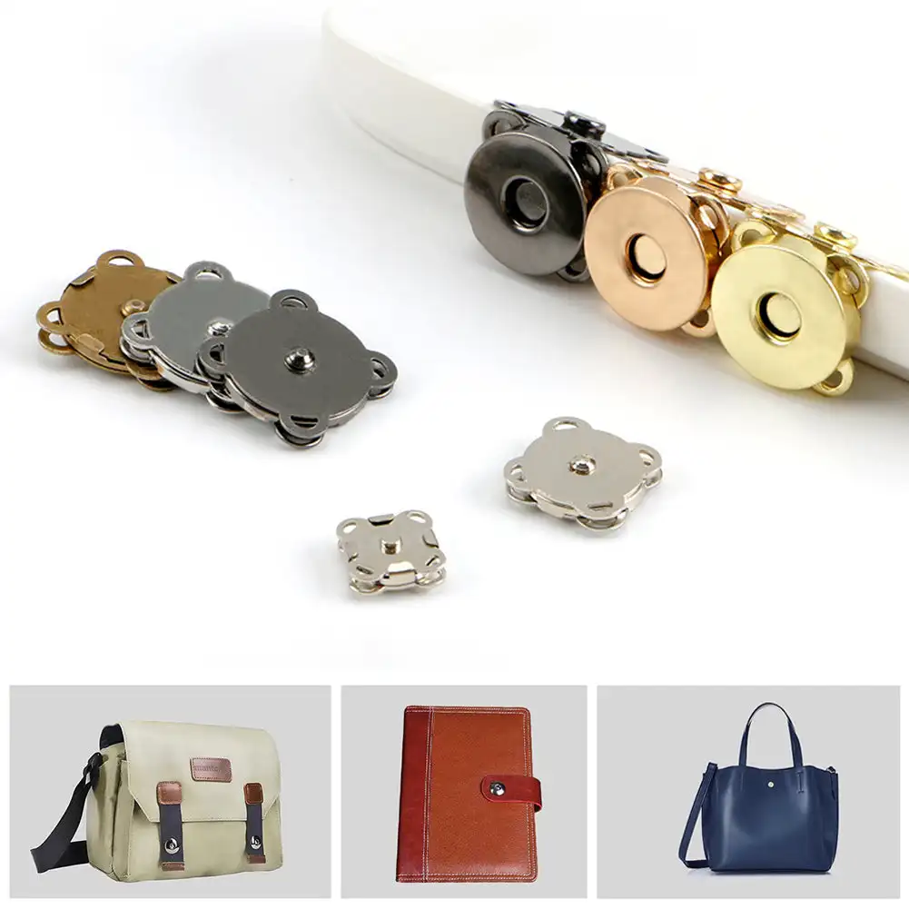 1Pc Magnetic Snap Button Metal Plum Blossom Sew on Button Clasps Fasteners for Purses Handbag Clothes DIY Accessories