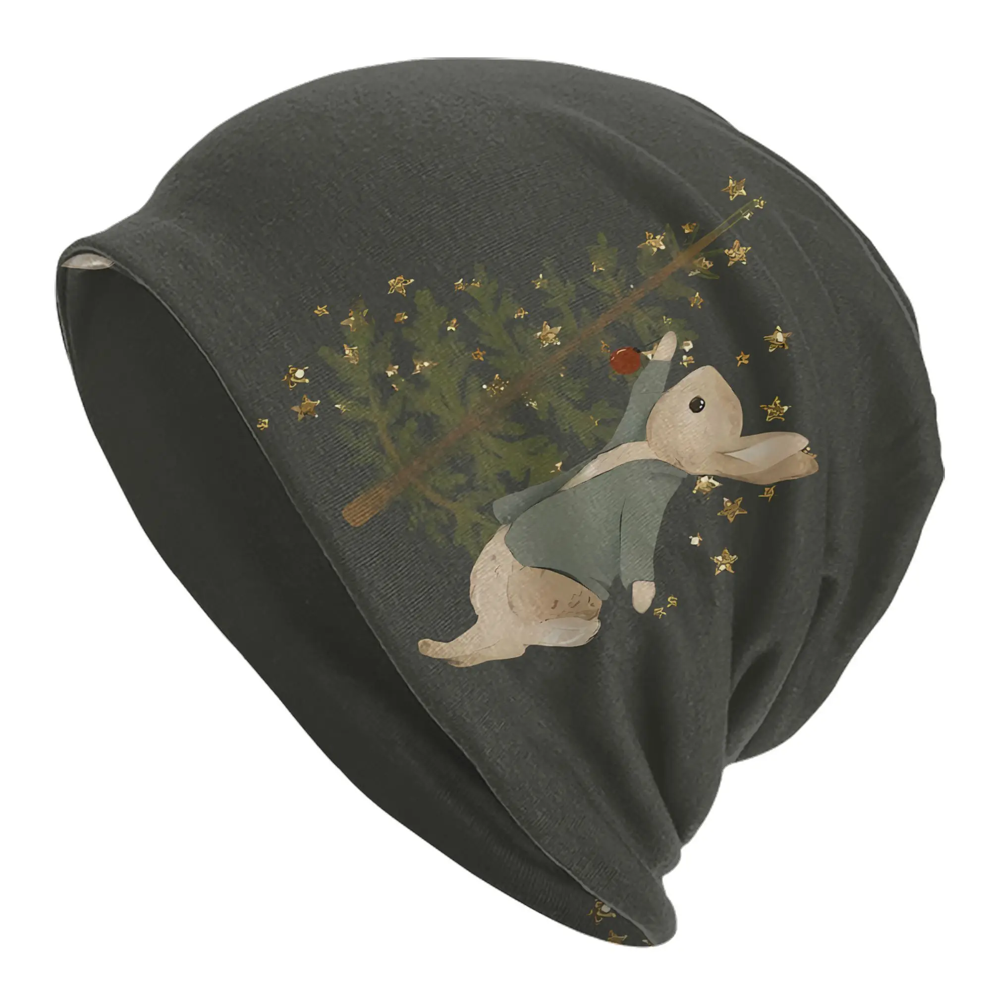 Christmas Tree Rabbit Beanies Caps Hat Fashion Bonnet Hats Men Winter Hat Keep Warm Soft Touch Outdoor Hiking Cycling Print
