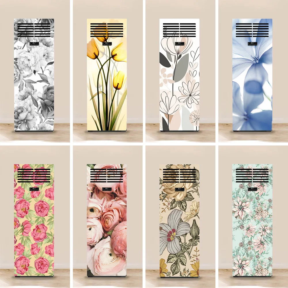 

Plant Flower Print Air Conditioner Sticker Home Air Conditioner Renovation Decorative Sticker PVC Waterproof Poster