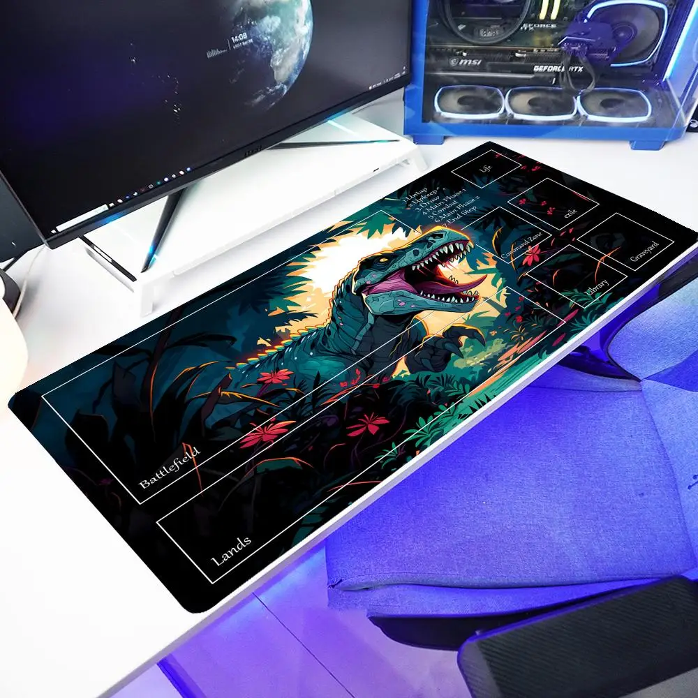 Game mouse pad, computer desktop accessory, rubber material, anti-slip, easy to clean, dinosaur pattern Mouse Pad