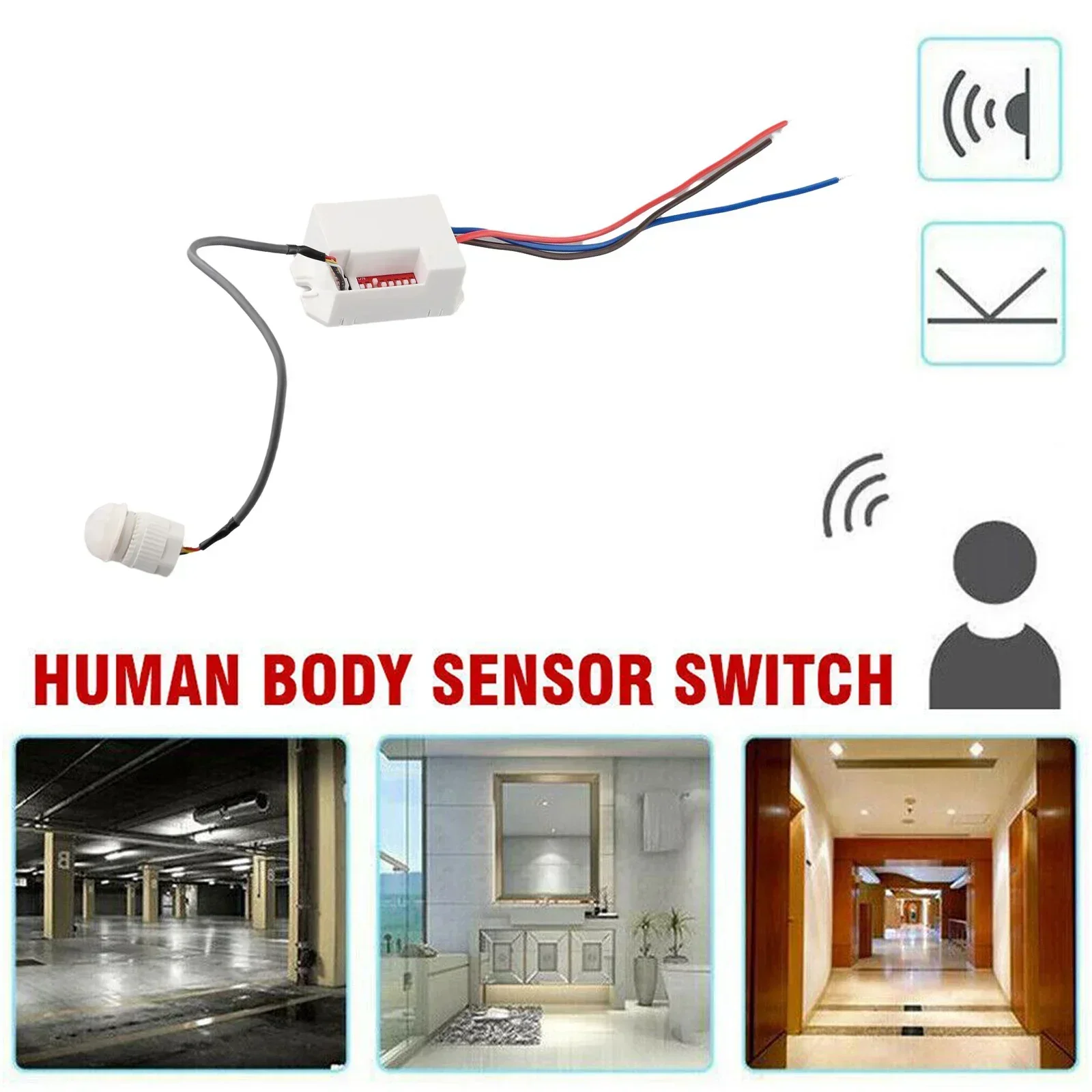 

1PC 360° Mini Recessed PIR Ceiling Occupancy Motion Sensor Detector Light Switch PIR Sensor Detector For Home Hotel Bathrooms