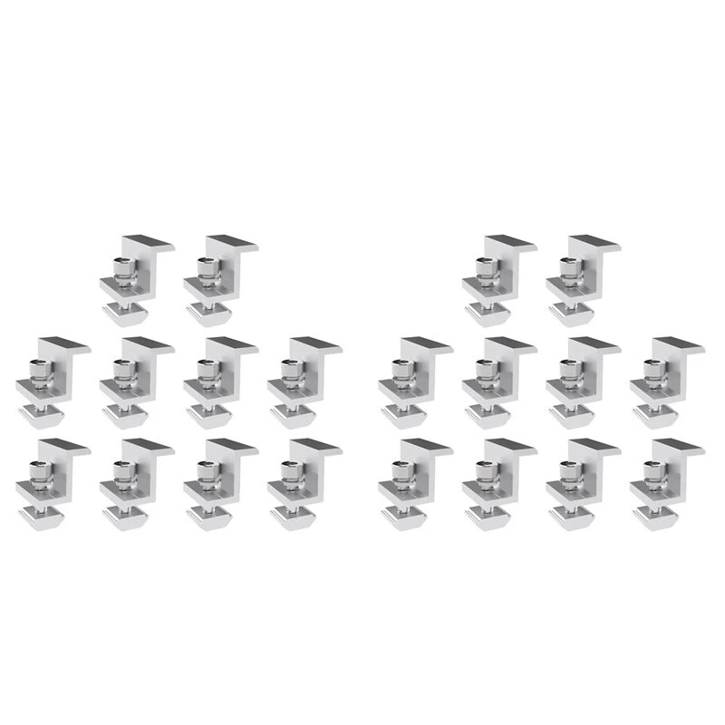 PTST 20X Solar Panel Adjustable Bracket Clamp PV Bracket Mounting Clip Solar End Clamp 35Mm For Fixing Solar Panel