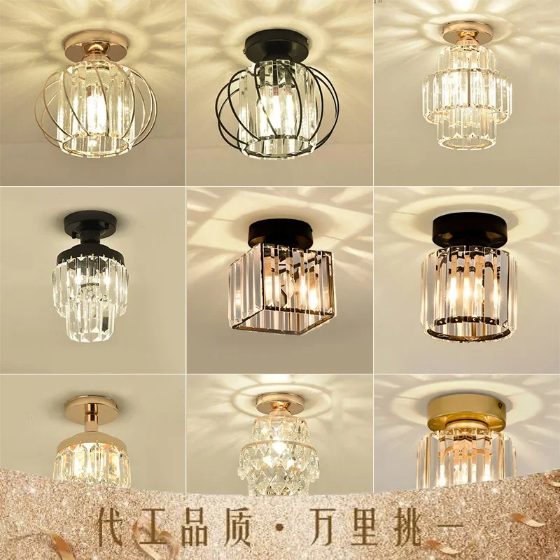 

Modern Simple LED Crystal Lamp Entrance Porch Light Luxury Ceiling Creative Personality Balcony Corridor