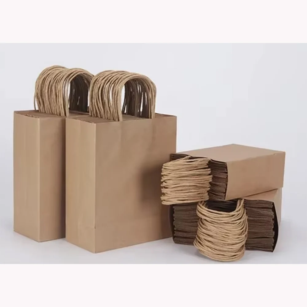 

20 pcs Colourful Tote Paper Bags Kraft Paper Gifts Candy Bags Wedding Party Decoration Favours Candy Colourful Shopping Bags