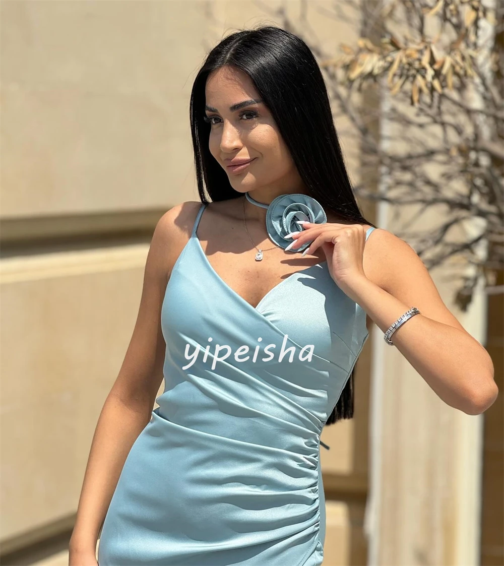 Sexy Jersey Ruched A-line V-neck Midi Dresses Prom Dresses Sparkle Sizes Available Intricate Matching Classic Exquisite Casual