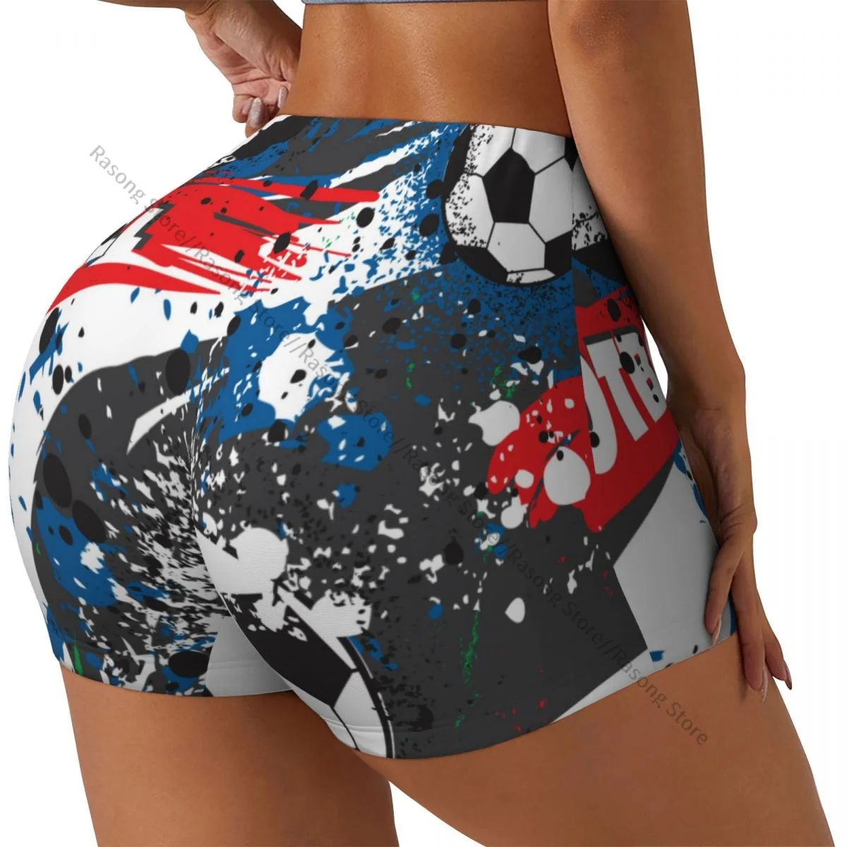 Sexy tight hip sports shorts France Football Championship With Ball And France Flag fitness women's comfortable yoga shorts