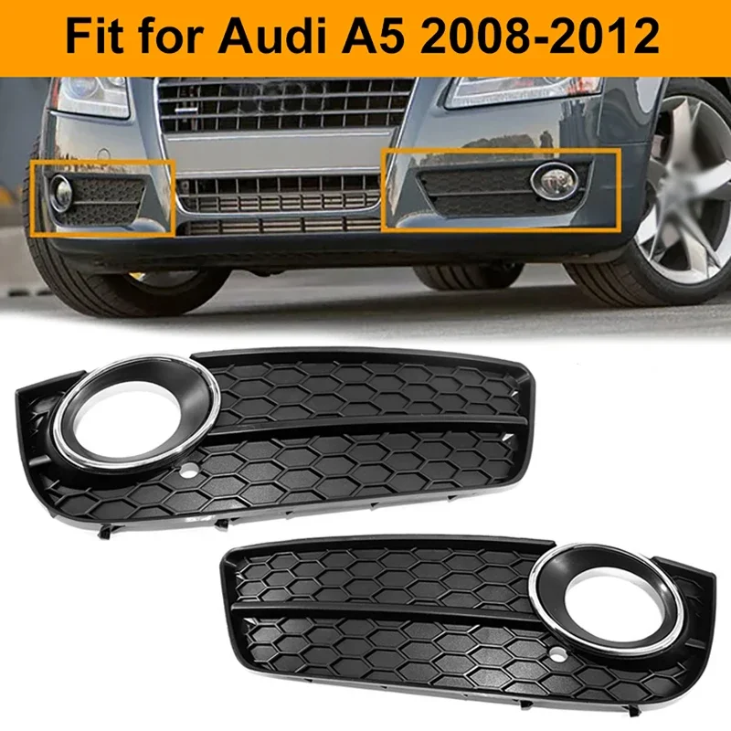 

2шт передний бампер автомобиля противотуманные фары крышка для Audi A5 2008-2012