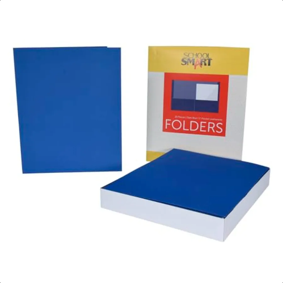 Cartelle a 2 tasche blu scuro, confezione da 25