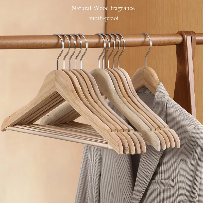 

5pcs Natural Camphor Wood Hanger,High-Grade Suit Clothes Hangers with Unpainted Smooth Surface,Durable Storage Organizer Rack