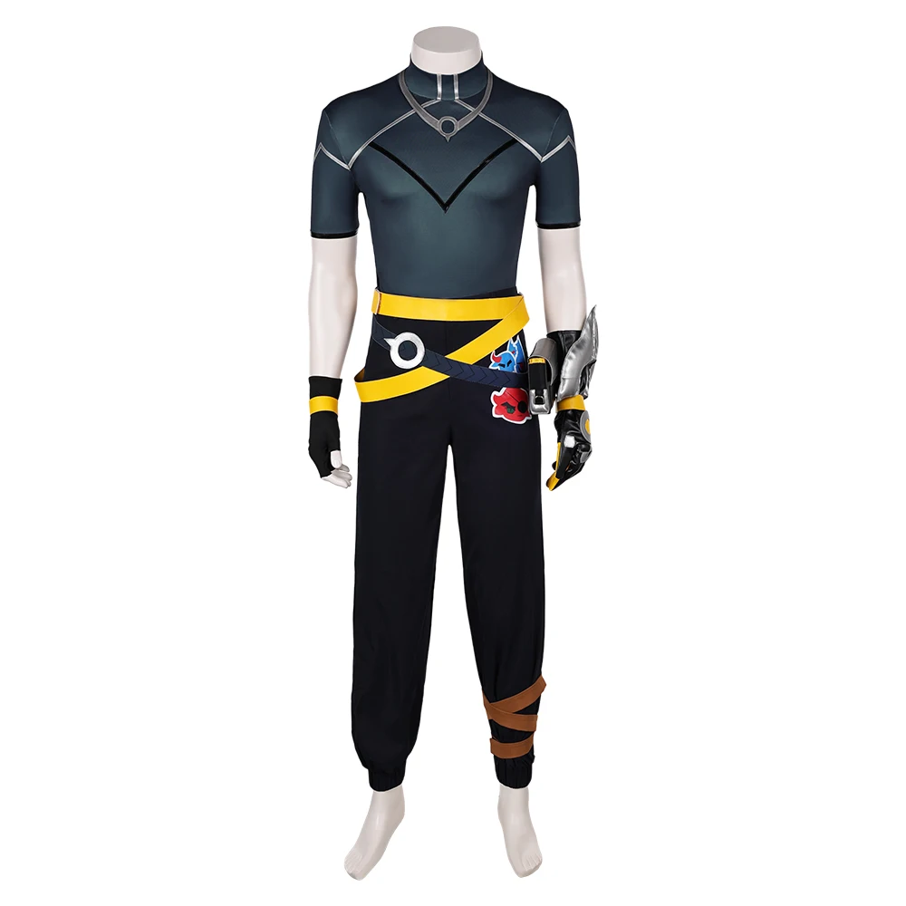 LoL Ezreal Cosplay Costume HEARTSTEEL Fantasy Adult Men T-shirt Pants Belt Gloves Wig Outfits Halloween Carnival Partty Suit