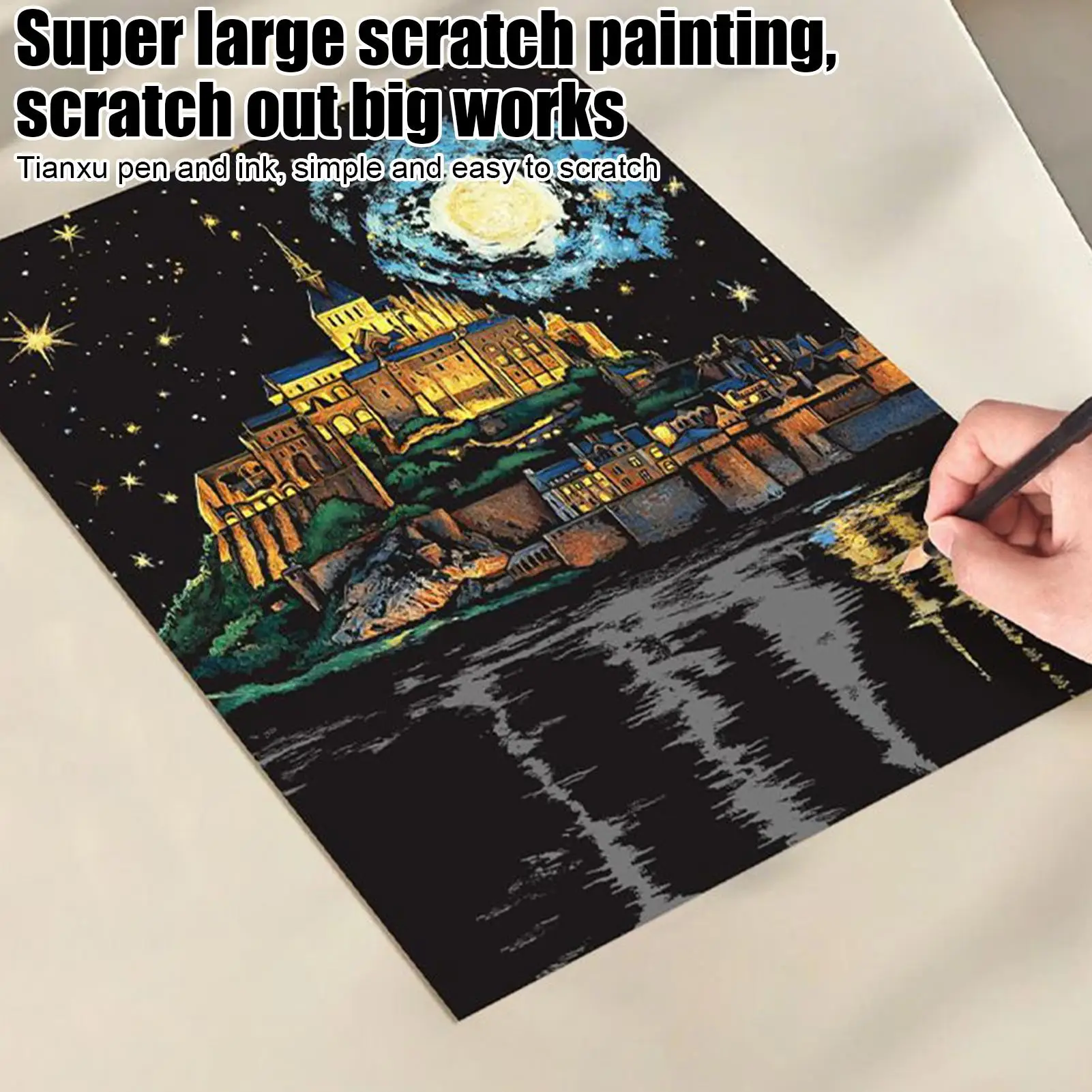 Kras kunst kras schilderij A3-formaat kleurrijk schilderij krasplank ambachten voor mannen kinderen tieners vrienden vrouwen verjaardag