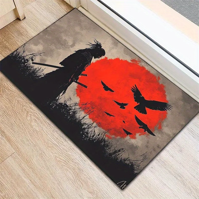 VIKAMA Warrior Spirit Pattern Carpet For Live Room Bathroom Floor Mat Soft Large Area Rug Waterproof Bedroom Rug Home Decor