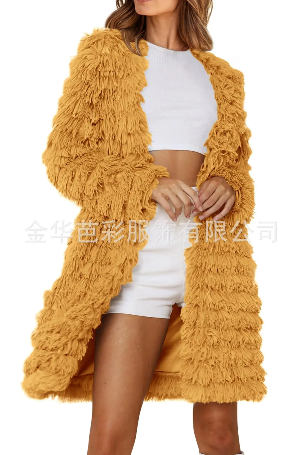 Casacos femininos de pele sintética, sobretudo de comprimento médio, sólido, gola redonda, mangas compridas, ponto aberto, ajuste reto, elegante, casual, outono inverno 2025