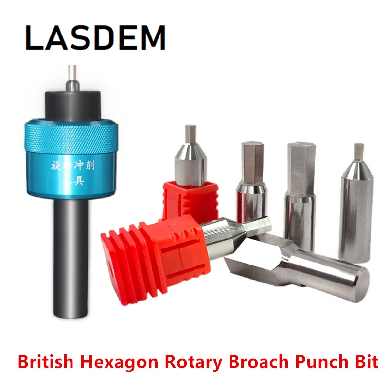 1/2 Inch 12.7mm British System Hexagon Rotary Broach Punch Bit High Speed Steel Punching Tool HSS Rotated Cutter Holder