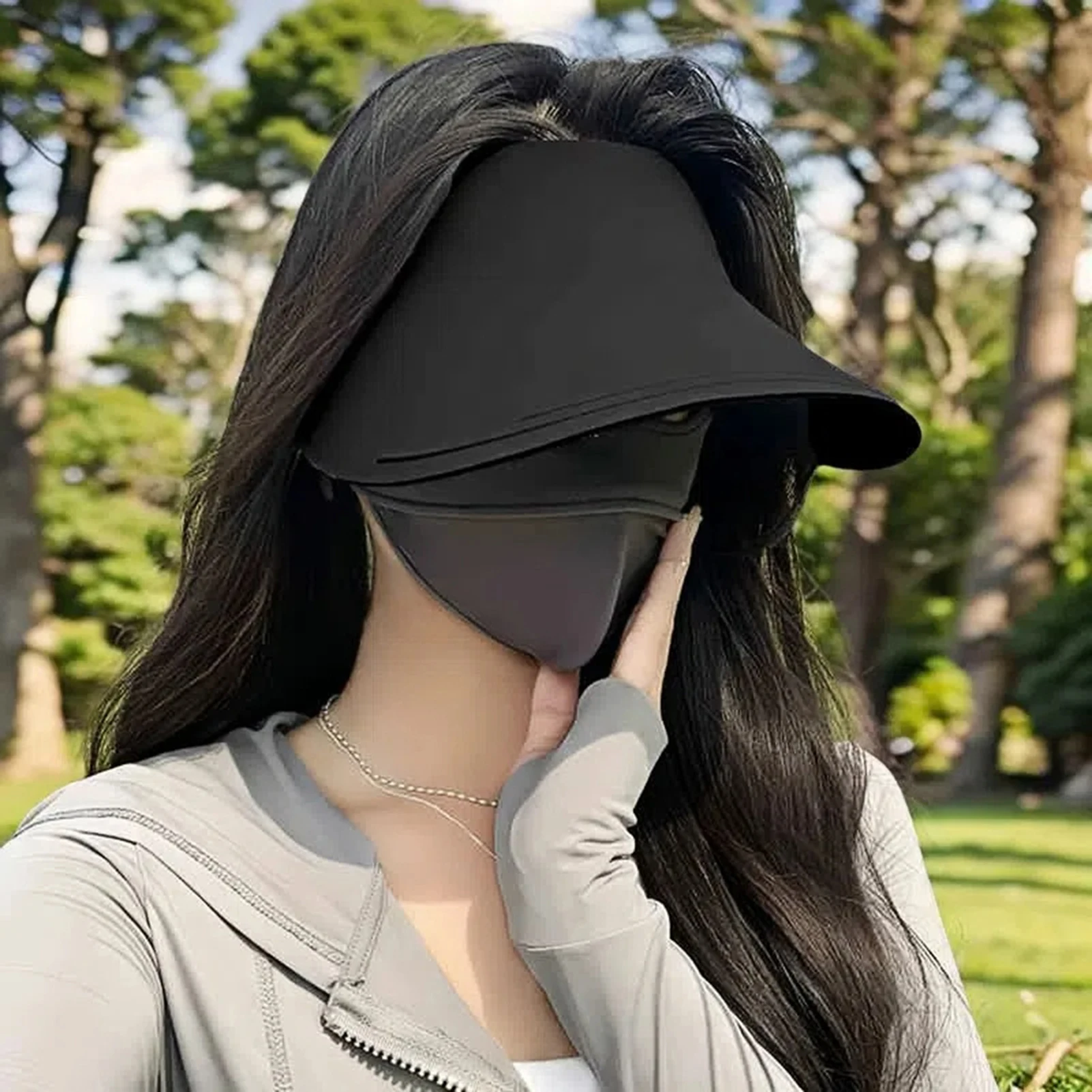 Women's Summer Outdoor Sun Hat Solid Color Empty Top Sun Hat Large Wide Brim Soft Breathable Sun Hats Travel Hiking Beach Hats