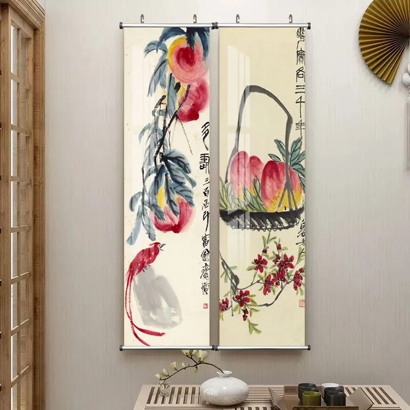 Zen Abstract Traditional Chinese Style Qi Baishi Wall Art Canvas Painting Poster Picture Print For Office Living Room Home Décor