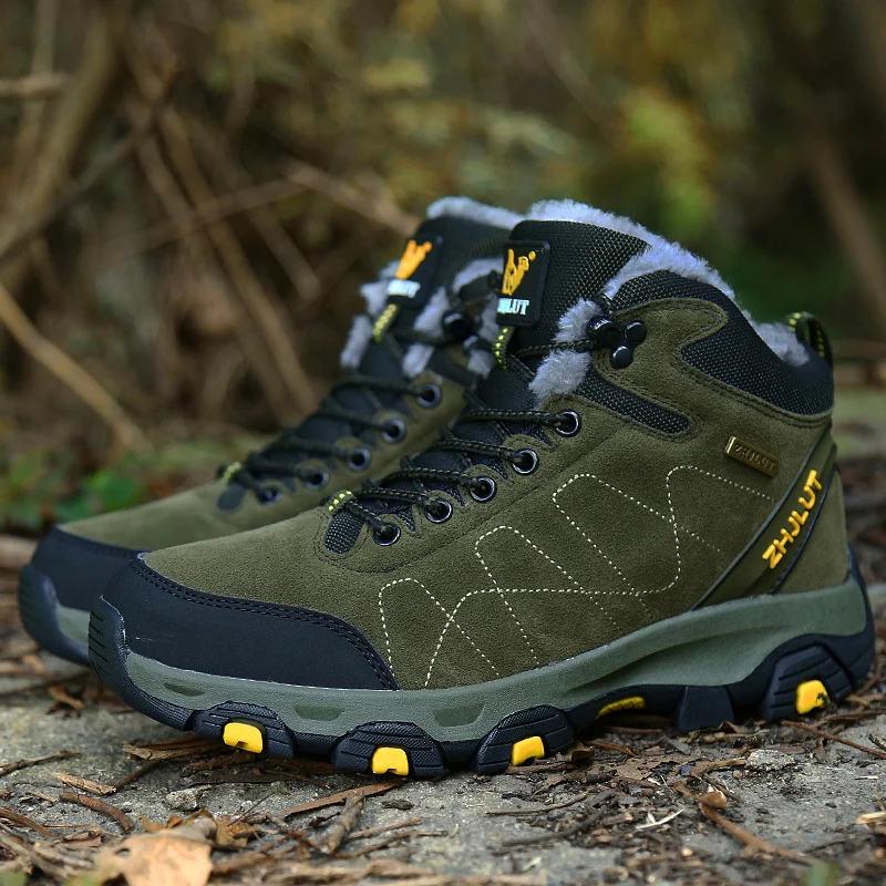Men’s Warm Plush Snow Hiking Boots – Wear-Resistant 2