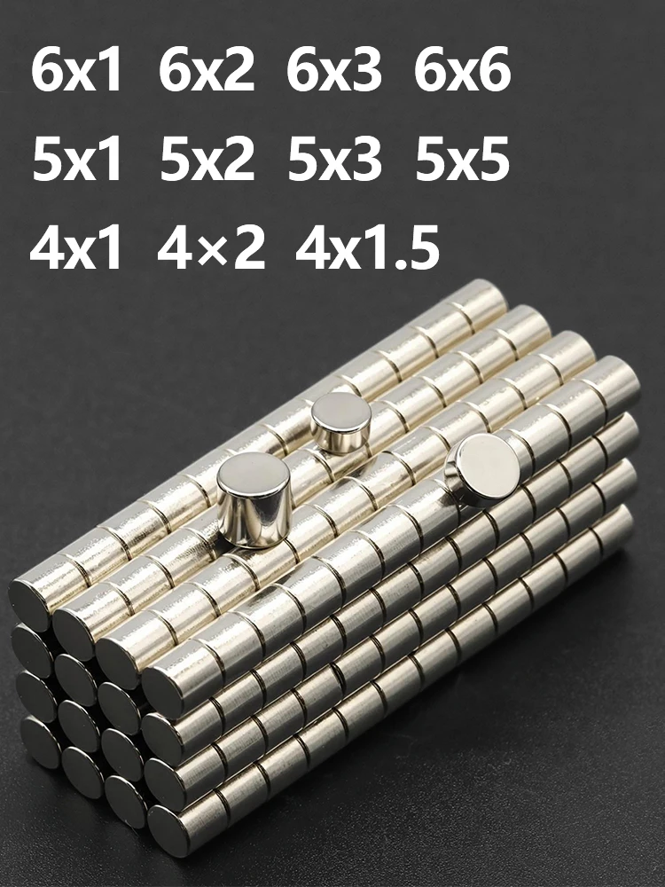 Krachtige Neodymium Magneet N35 NdfeB Permanente Magnetische imanes Ronde Super Sterke Koelkastmagneten DIY 6x1 6x2 5x1 5x3 4x1.5 4x2 - afbeelding 2