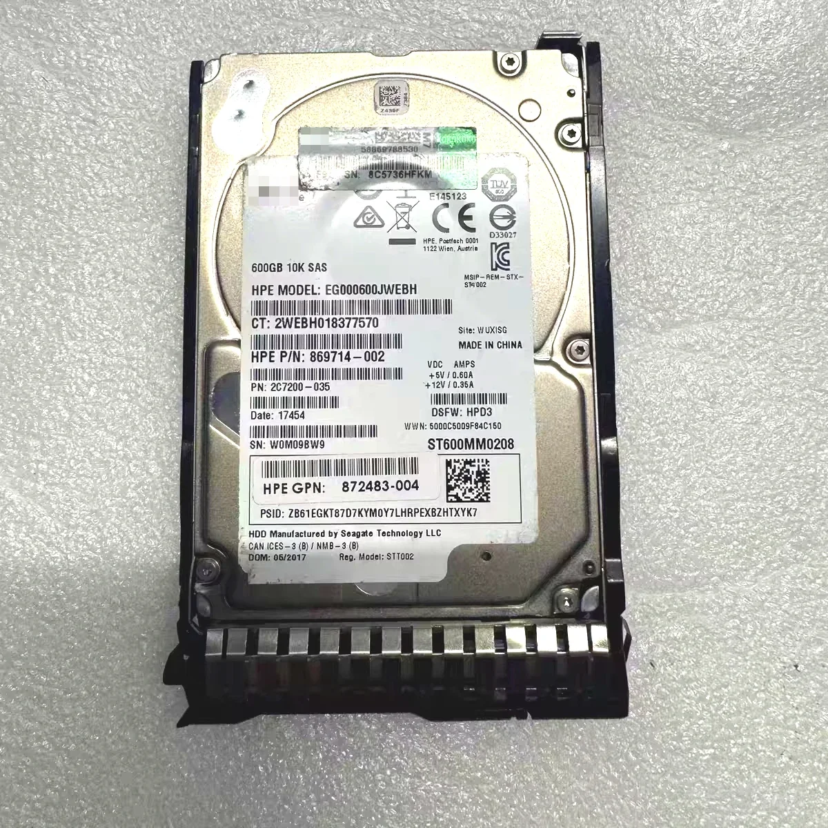 

For HP 872477-B21 872736-001 600G 10K SAS 12G G9 G10 Hard Drive