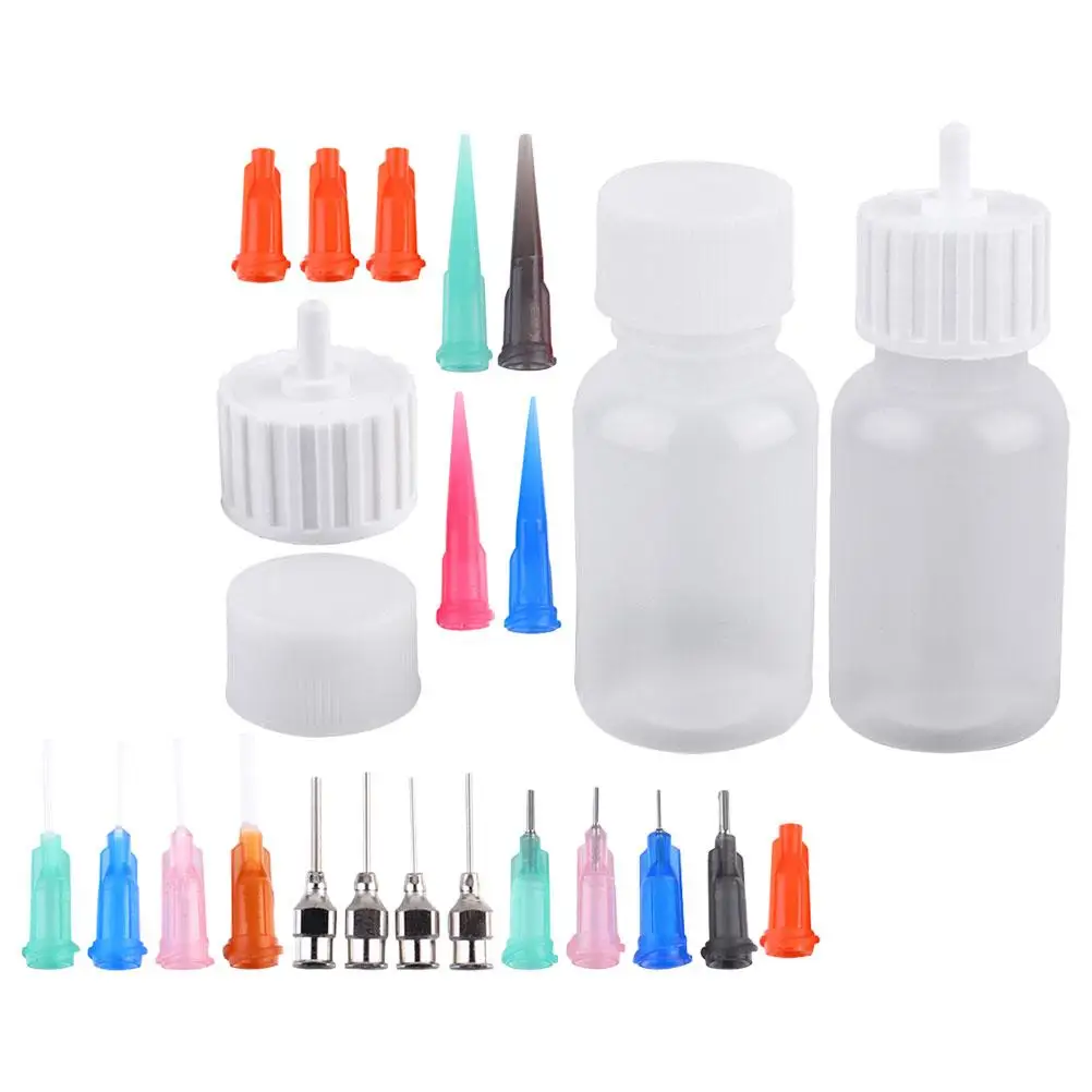 

Tattoo Bottle Set 2pcs Precision Applicator Needle Tip 30ml Sealing Cap 16 Nozzles 10 Plugs Easy Cleaning Professional Use Body