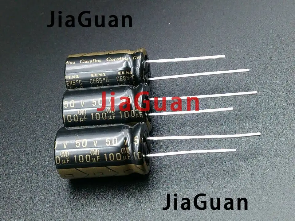 4pcs NEW ELNA ROA Cerafine 100uF/50V 12.5X20MM 50V 100UF audio electrolytic capacitor 100UF 50V Black gold 50V100UF