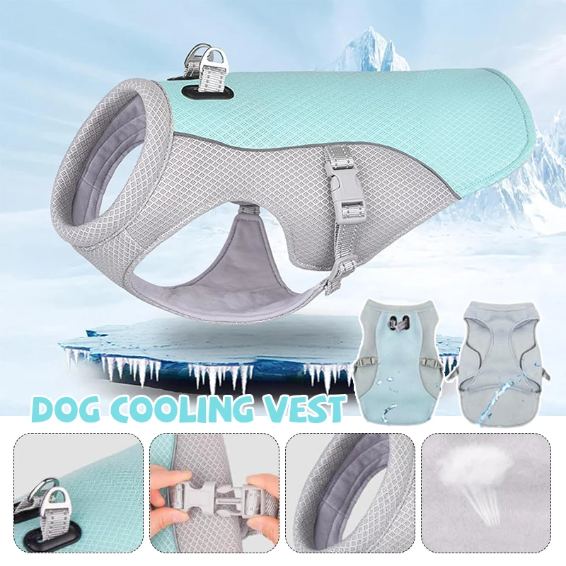 Dog Cooling Vest Lightweight Cooling Jacket Anti-UV Shirt Suitable Cooling Harnes Outdoor Summer Dog Clothing Pet Supplies