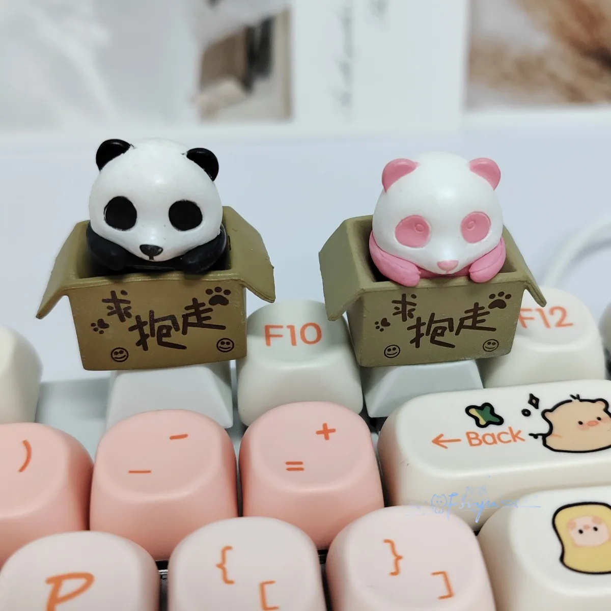 Cute Panda Game Keycap Fashion Office Gaming Accessory Mechanical Keyboard Key Caps Cherry Profile Cross Axis Friend Girl Gift