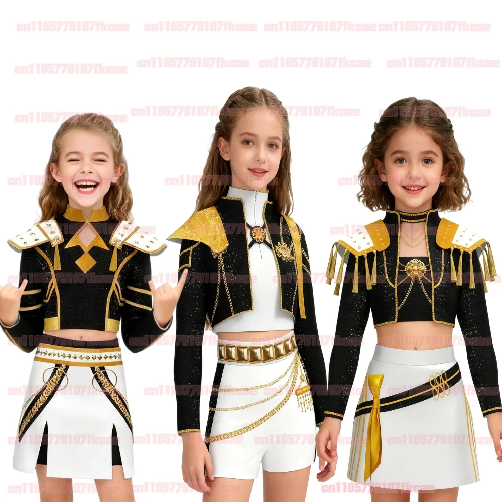 

KPop Demon Hunters Rumi Zoey Mira Cosplay Costume Adult Print Coat Shorts/Skirt Full Set Halloween Party Performance Outfit