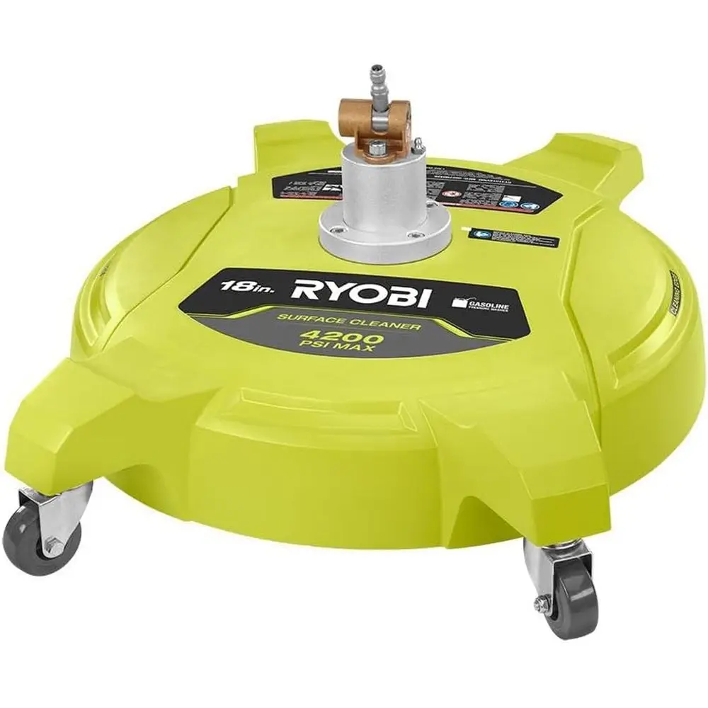 

18 Inch 4200 PSI High-Pressure Surface Cleaner with Casters - Green